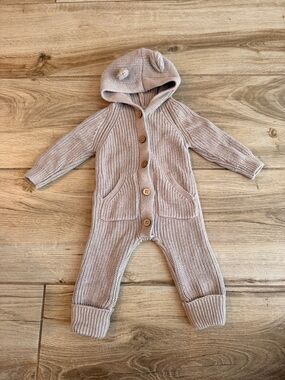 Jamie Kay Knit Hooded One-Piece in Light Mauve
